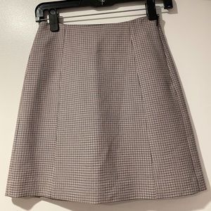 Aritzia Babaton High Rise Mini Skirt (Navy, Orange, White Pattern) - Size 0